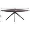 Homestyle4U Valgomojo stalas ir kėdžių komplektas, 200x95x76 cm, ruda, juoda, pilka