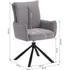 Homestyle4U Valgomojo stalas ir kėdžių komplektas, 200x95x76 cm, ruda, juoda, pilka