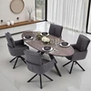 Homestyle4U Valgomojo stalas ir kėdžių komplektas, 200x95x93.5 cm, ruda, juoda, pilka