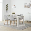 Homestyle4U Valgomojo stalas su kėdėmis, 160.5x90.5x76.5 cm, balta, pilka