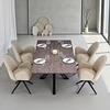 Homestyle4U Valgomojo stalas su kėdėmis, 200x100x76 cm, ruda juoda smėlio