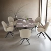 Homestyle4U Valgomojo stalas su kėdėmis, 200x100x76 cm, ruda juoda smėlio
