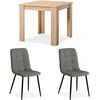 Homestyle4U Valgomojo stalas su kėdėmis, 80x80x75 cm, rudas ir pilkas