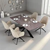 Homestyle4U Valgomojo stalas su kėdėmis, 200x100x76 cm, ruda juoda smėlio