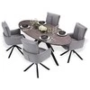 Homestyle4U Valgomojo stalas ir kėdžių komplektas, 200x95x76 cm, ruda, juoda, pilka