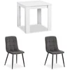 Homestyle4U Valgomojo stalas su kėdėmis, 80x80x75 cm, balta, pilka