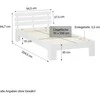 Homestyle4U Viengulė lova, 94,5x204,5x66,7 cm, balta