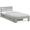 Homestyle4U Viengulė lova, 94.5x204.5x67 cm, pilka