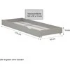 Homestyle4U Viengulė lova, 94.5x204.5x67 cm, pilka