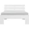 Homestyle4U Viengulė lova, medinis lovos rėmas su groteliniu pagrindu, 94x204x66 cm, balta