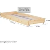 Homestyle4U Viengulė lova, 94.5x204.5x66.7 cm, ruda