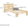 Homestyle4U Viengulė lova, 94.5x204.5x66.7 cm, ruda