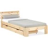 Homestyle4U Viengulė lova, 94.5x204.5x66.7 cm, ruda