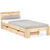 Homestyle4U Viengulė lova, 94.5x204.5x66.7 cm, ruda