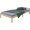 Homestyle4U Viengulė lova, 96x206 cm, ruda