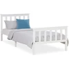 Homestyle4U Viengulė lova, medinė Shaker stiliaus dienos lova, 98x206x82 cm, balta