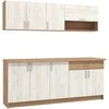 Homestyle4U Virtuvės spintelių komplektas, 200x85.5x60 cm, balta ir ruda