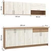 Homestyle4U Virtuvės spintelių komplektas, 200x85.5x60 cm, balta ir ruda