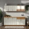 Homestyle4U Virtuvės spintelių komplektas, 200x85.5x60 cm, balta ir ruda