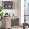 Homestyle4U Virtuvės spintelių komplektas, 120x60x206.5 cm, pilka