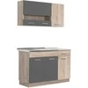 Homestyle4U Virtuvės spintelių komplektas, 120x60x206.5 cm, pilka