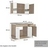 Homestyle4U Virtuvės spintelių komplektas, 120x60x206.5 cm, balta