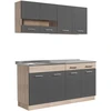 Homestyle4U Virtuvės spintelių komplektas, 160x60x206,5 cm, pilka