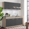 Homestyle4U Virtuvės spintelių komplektas, 160x60x206,5 cm, pilka