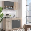 Homestyle4U Virtuvės spintelių komplektas, 120x60x206.5 cm, pilka