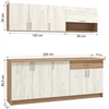 Homestyle4U Virtuvės spintelių komplektas, 200x85.5x60 cm, balta ir ruda