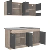Homestyle4U Virtuvės spintelių komplektas, 160x60x206,5 cm, pilka