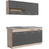 Homestyle4U Virtuvės spintelių komplektas, 160x60x206,5 cm, pilka