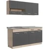 Homestyle4U Virtuvės spintelių komplektas, 160x60x206,5 cm, pilka