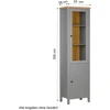 Homestyle4U Vitrina, 55x200x38 cm, Pilka