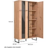 Homestyle4U Vitrina, 84,5x153x35 cm, ruda ir juoda