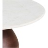 House Nordic Kavos staliukas 70x70x35 cm baltas rudas, mango mediena marmuras