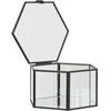 House Nordic Laikymo dėžutė, stiklas/metalas, 11x11x6 cm, skaidri/juoda