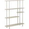 House Nordic Lentynų blokas Rieti 31x118x139 cm smėlio spalvos metalas