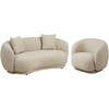 Sofa House Nordic Sofos ir poilsio kėdės komplektas, 190x96x74 cm, smėlio spalvos, poliesteris