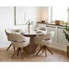 House Nordic Valgomasis stalas 120x76 cm baltas rudas keramika