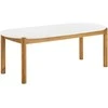 House Nordic Valgomasis stalas 95x210x76 cm baltas, akacija, terrazzo