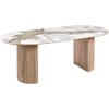 House Nordic Valgomasis stalas Athens 100x210x76 cm baltas rudas keramika