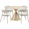 House Nordic Valgomojo komplektas, 120x120x77 cm, smėlio spalvos, plienas ir keramika