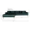 House Poilsio sofa, Lido, Tamsiai žalia, Natūralios medžio kojos