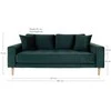 House Sofa, Lido 2,5 vietų, Tamsiai žalia, Natūralios medžio kojos