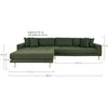House Sofa, Lido Lounge, alyvinė žalia, juodi mediniai kojūnai