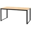 "Outsunny" sodo stalas 6 asmenims 160 x 80 cm oro sąlygoms atsparus balkono stalas su medžio išvaizdos lentjuostėmis, bufeto stalas metalinis kempingo stalas kiemo stalas lauko valgomojo stalas sode, terasos balkonas tikmedžio stalas
