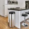 Juskys Apvalus šiukšlių dėžės su jutikliu 50 L Ø 31 x 52 cm sidabro spalvos