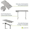 Juskys Aukščio reguliuojamas stalas Homestar Office Stand 140x60 cm baltas