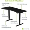 Juskys Aukščio reguliuojamas stalas Homestar Office Stand 160x75 cm juodas